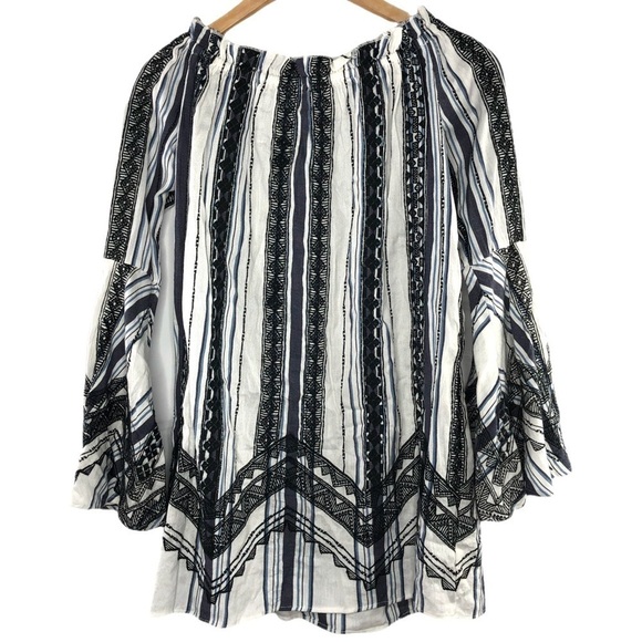 ANTHROPOLOGIE RED CARTER white & black embroidered short shift dress - Picture 3 of 10